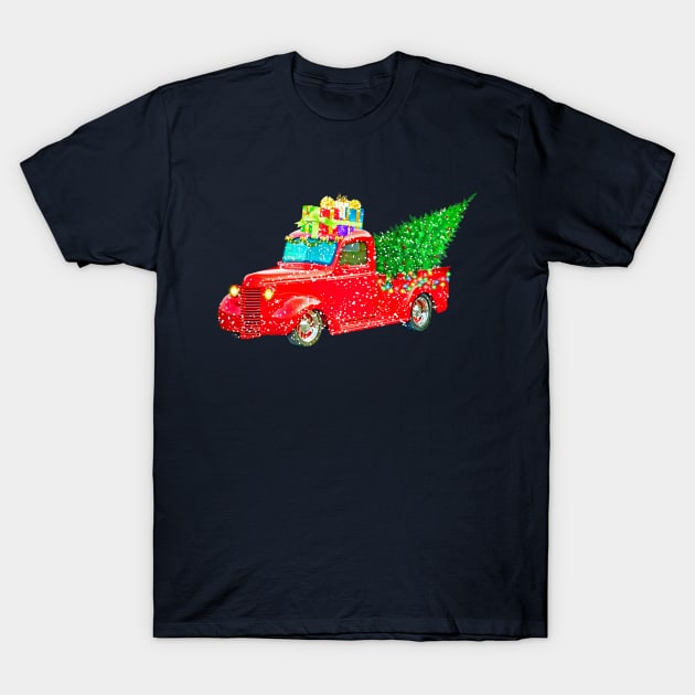 Truck With Christmas Tree T-Shirt by Feminist Foodie